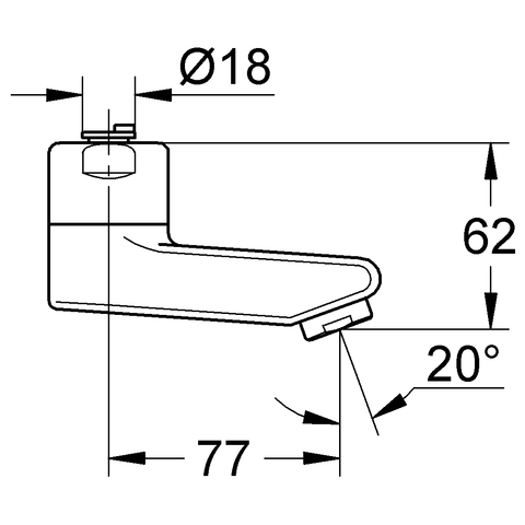 Grohe Auslauf Ausladung: 75mm chrom 13080000