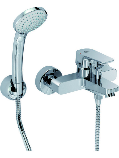 Ideal Standard Ceraplan III Badearmatur Aufputz mit Brause-Set, Ausladung 164-169mm, chrom B0719AA