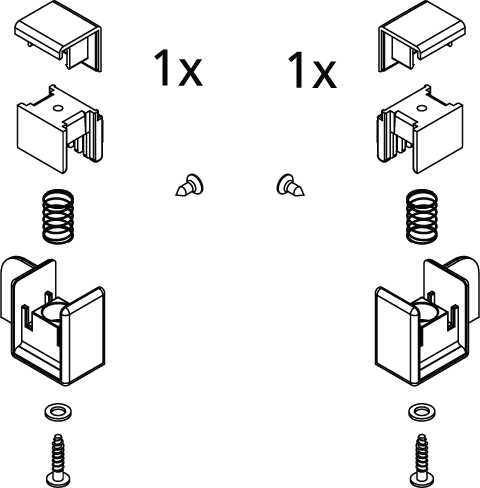Kermi Set Haken unten kurz für LI D4BLI C2R/LLI J2R/L LI H2R/L 2534908