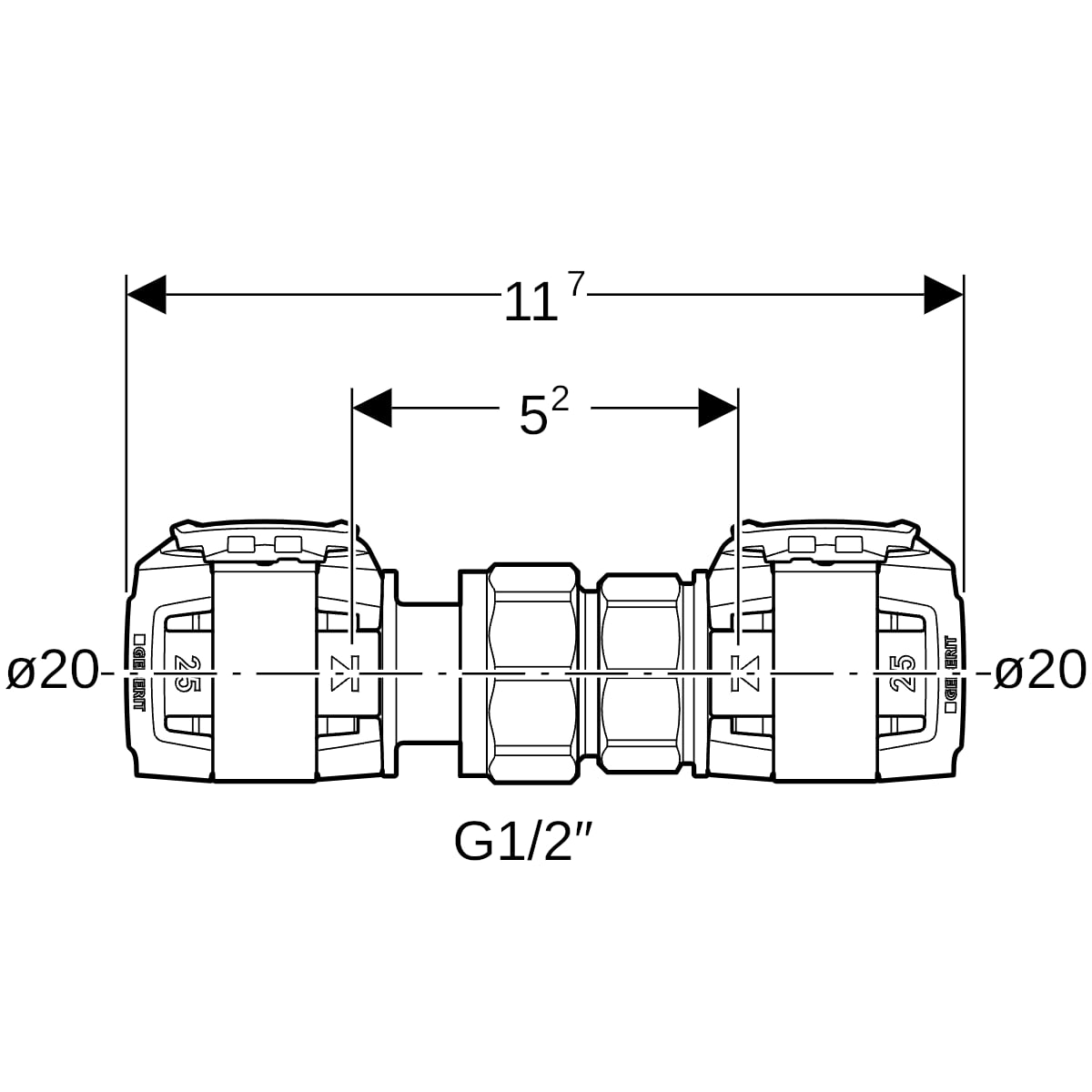 Geberit FlowFit Verschraubung SiBr, d20 620.571.00.1