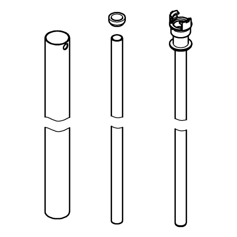 Grohe Ersatzrohr für Euphoria Duschsysteme 48054 15cm kürzer chrom 48054000