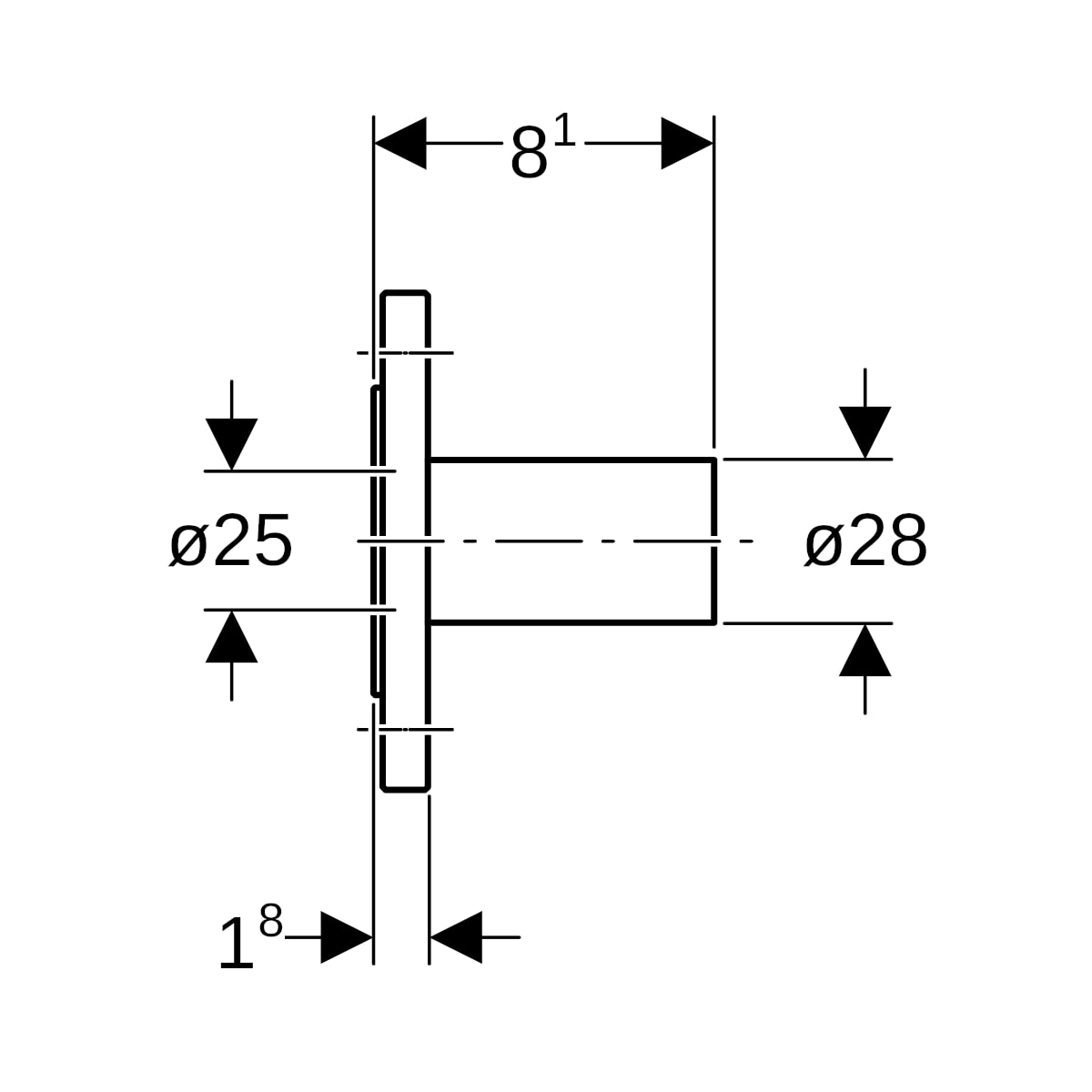 Geberit Mapress C-Stahl Flansch PN 10/16 mit Einschubende d28 23785