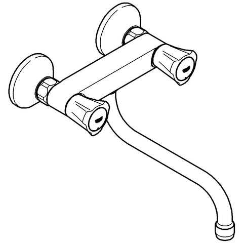 Grohe Costa 2-Griff-Spültischbatterie chrom DN15 Wandmontage 31187001