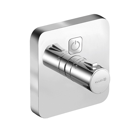 Kludi PUSH UP-Thermostatarmatur mit Drucktaste für 1 Verbraucher, soft edge chrom 389010538