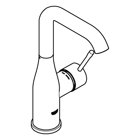 Grohe Einhand-Waschtisch-Batterie Essence chrom L-Size U-Auslauf glatter Körper 24177001