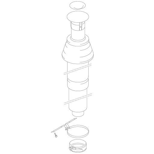 Bosch / Buderus Dachdurchführung DN80/125 DO konzentrisch schwarz 7736700084