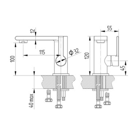 Avenarius Waschtisch-Einhand-Mischbatterie, Auslaufhöhe 100mm 2306000040