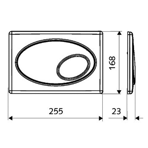 Schell WC-Betätigungsplatte Zweimengenspülung, ovale Betätigung, weiß 032631299