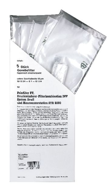 SYR Gewebefilter 2000, Maschenweite 90µm, für Drufi DFF/FF Kerzenfilter, 5 Stück Vorratspackung 2000.25.900