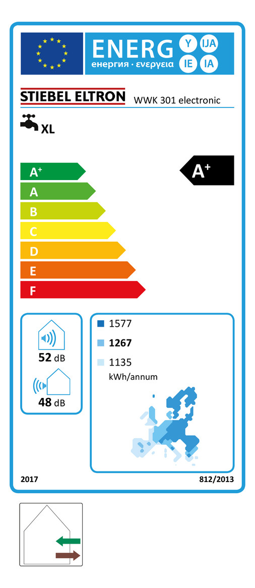 Stiebel Eltron Warmwasser-Wärmepumpe WWK 301 electronic 230950