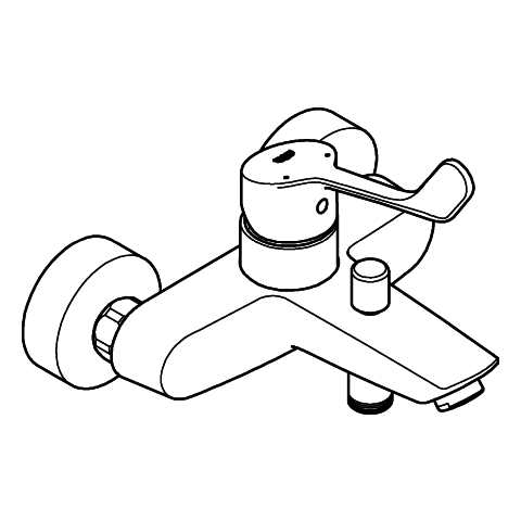 Grohe Eurosmart Einhand-Wannenbatterie chrom Wandmontage langer Hebel 25243003