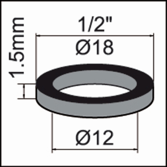 Neoperl Fiberdichtung 1/2" 12 x 18 x 1.5mm 78111094