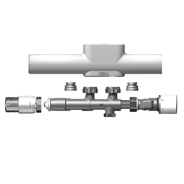 Kermi x-link plus Anschlussgarnitur für FBH chrom Kermi für Zweirohrsytem ZV01680002