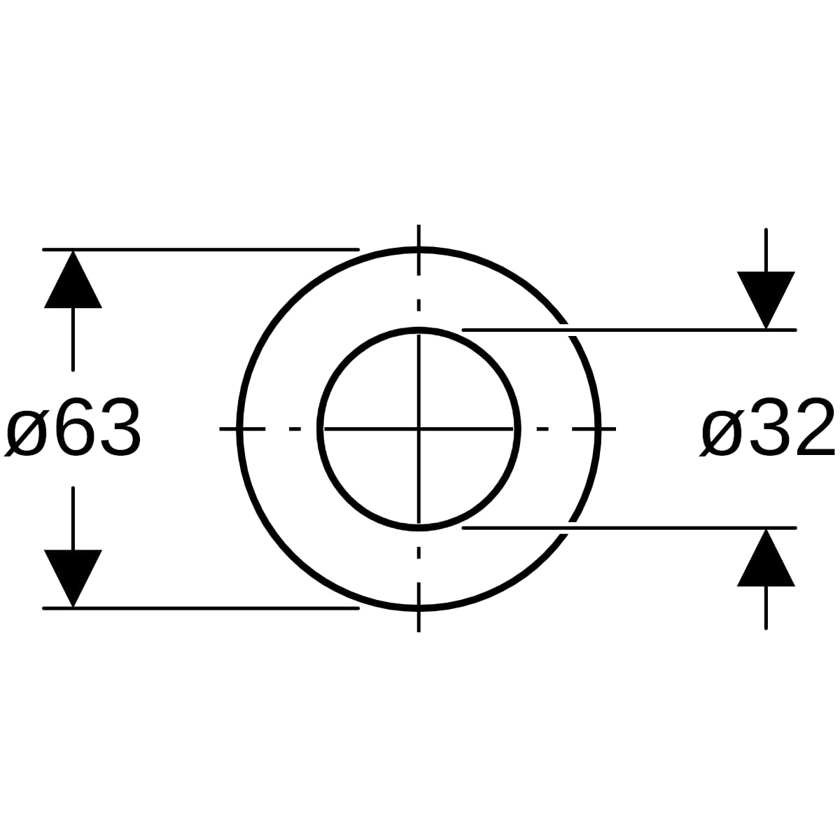 Geberit Flachdichtung für Geberit Spülventil von AP- und UP-Spülkasten, d63 x di 31,5 x 3mm 816.418.00.1