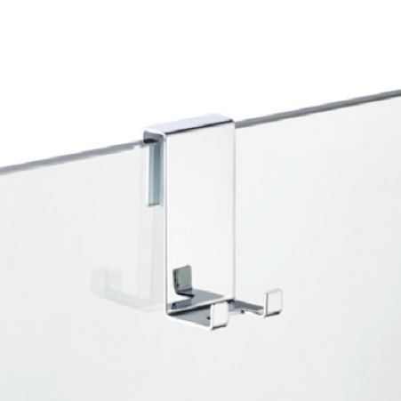 Avenarius Halter für Duschabtrennung mit 2 Haken für 6,8,10 mm Glasstärke 9004596010