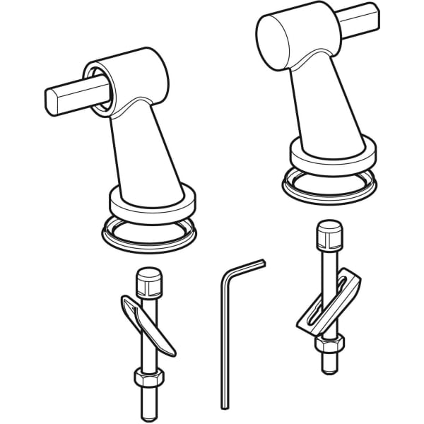 Geberit Set Scharniere für WC-Sitz Citterio mit Absenkautomatik 598036000
