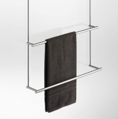 Avenarius Badetuchhalter 2-fach für Duschabtrennungen mit 2 Haken bis 10mm Glasstärke 9004580010