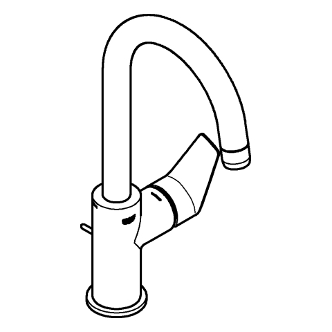 Grohe BauEdge Einhand-Waschtischbatterie chrom L-Size 23760001