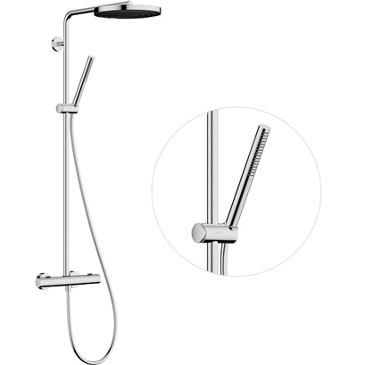 Hansgrohe Showerpipe Pulsify S Puro 260 1 jet EcoSmart Brausethermostat Aufputz chrom 24223000