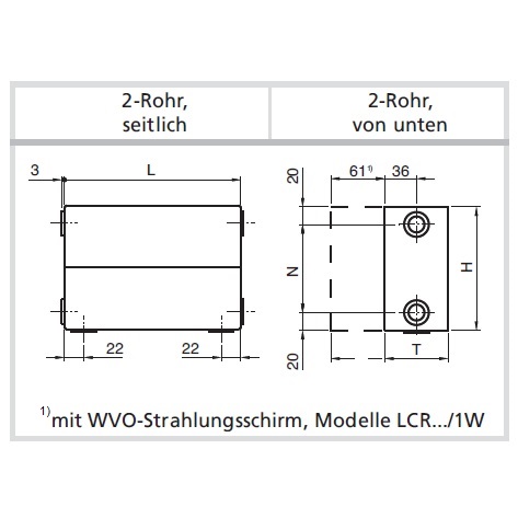 Arbonia Konvektor LCR214 Typ 21 BH: 21cm BL: 300cm LCR214300