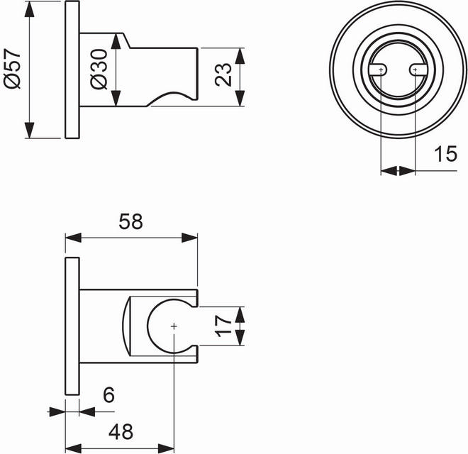 Ideal Standard Wandhalter Idealrain runde Rosette für Handbrause chrom BC806AA