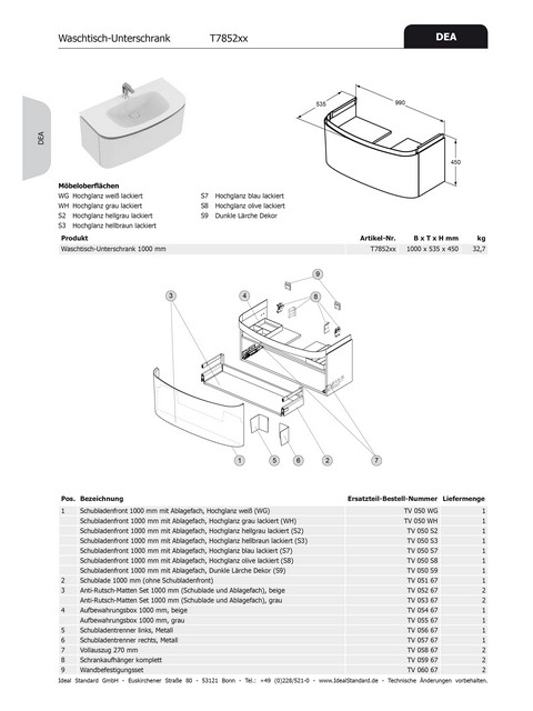 Ideal Standard Wandbefestigung Dea TV06067