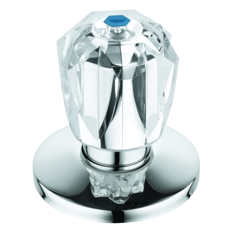 Grohe Oberteil 3/4" für Unterputz-Ventil Brillant Griff Markierung blau chrom 11544000