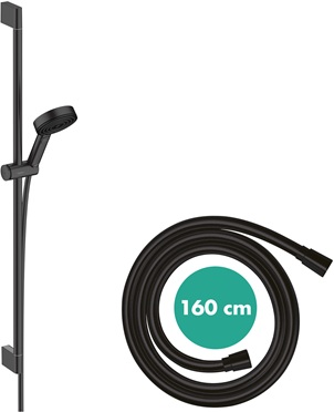 Hansgrohe Brauseset Pulsify Select S 105 3 jet Relax EcoSmart mit Brausestange 900mm schwarzmatt 24171670