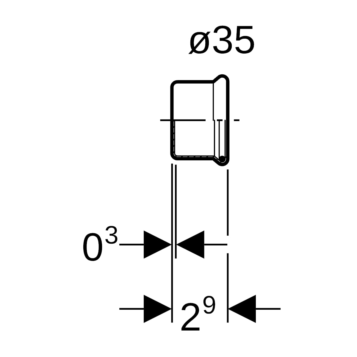 Geberit Mapress Edelstahl Kappe d35 (LABS-frei) 83216