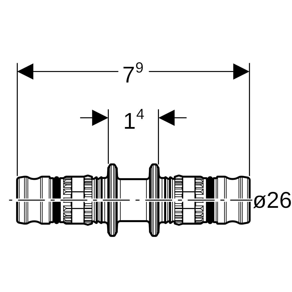 Geberit Mepla Kupplung PVDF d26 623.505.00.5