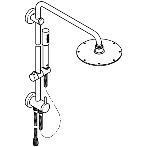Grohe Rainshower Duschsystem mit Umstellung, 450mm Ausladung Duscharm 450mm 27058000