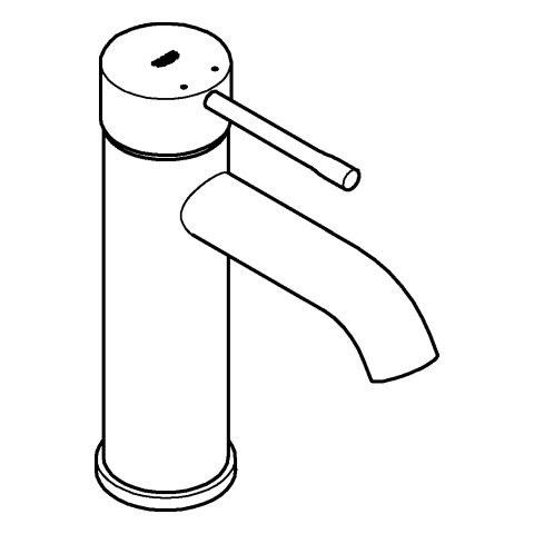 Grohe Essence Einhand-Waschtischbatterie supersteel S-Size glatter Körper 24172DC1
