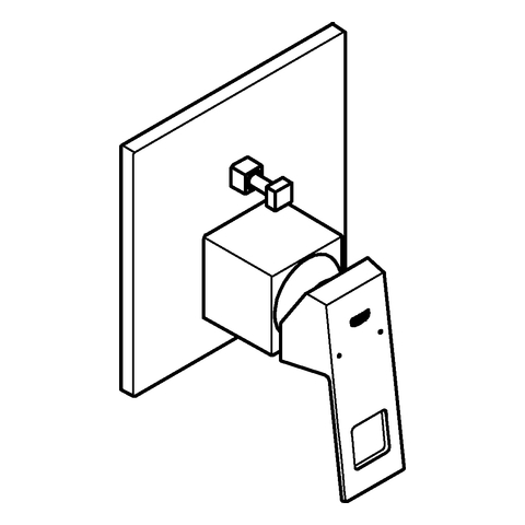 Grohe Einhand-Wannenbatterie Eurocube supersteel Fertigmontage-Set für Rapido SmartBox 24062DC0