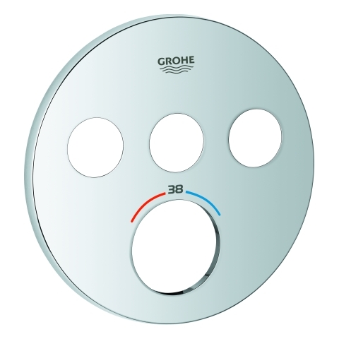 Grohe Rosette für SmartControl UP- Thermostat rund mit 3 Absperrventile chrom 49035000