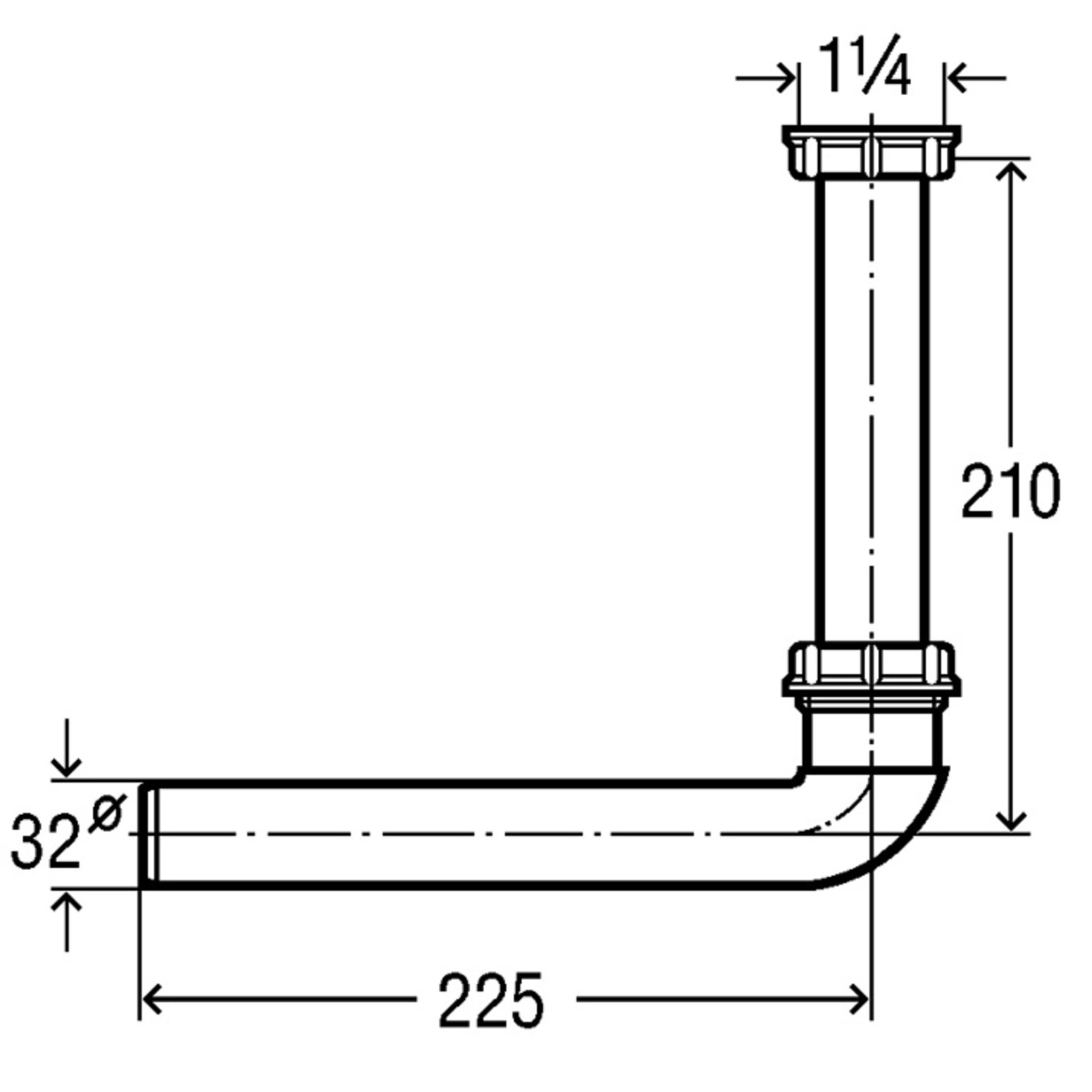 Viega Ablaufbogen 90 Grad 5632.2 in G1 1/4 x 32mm Kunststoff weiß 368906