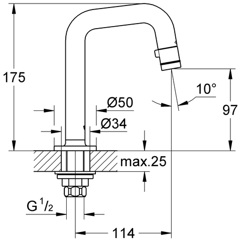 Grohe Universal Waschtisch-Standventil chrom 7-Grad-Auslauf 20202000
