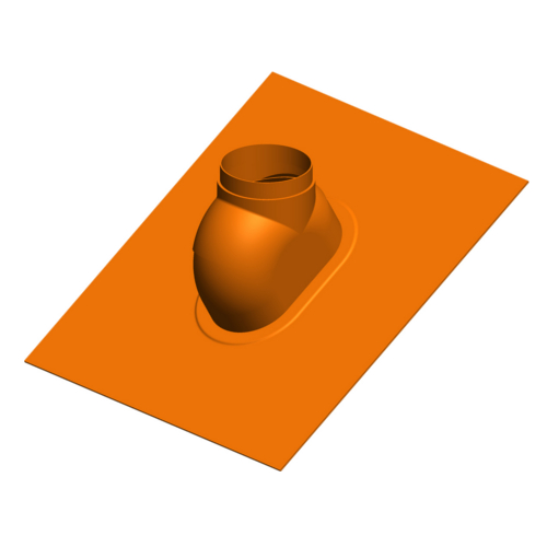 Atec PolyTwin Schrägdachpfanne 5-45 Grad DN60/100-DN80/125, ziegelrot, 470x560mm 1555