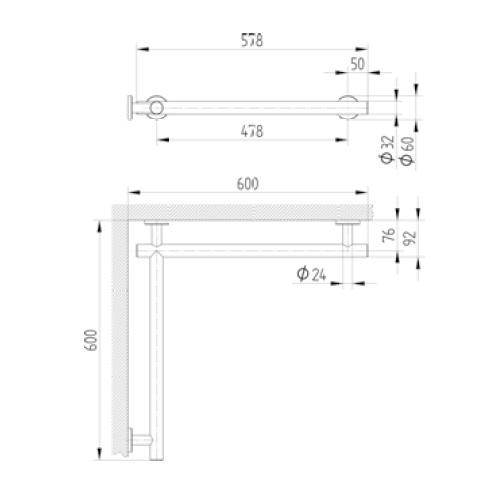 Avenarius Eck-Handlauf, RohrØ 32mm 9034799010