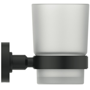 Ideal Standard Zahnputzbecher IOM satiniertem Glas, schwarze satinierte Halterung A9120XG