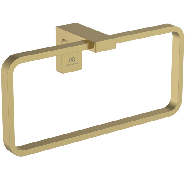 Ideal Standard Handtuchring Conca Cube, eckig, gold gebürstet T4502A2