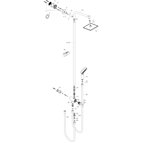Hansgrohe Showerpipe Crometta E 240 Reno EcoSmart chrom 27289000