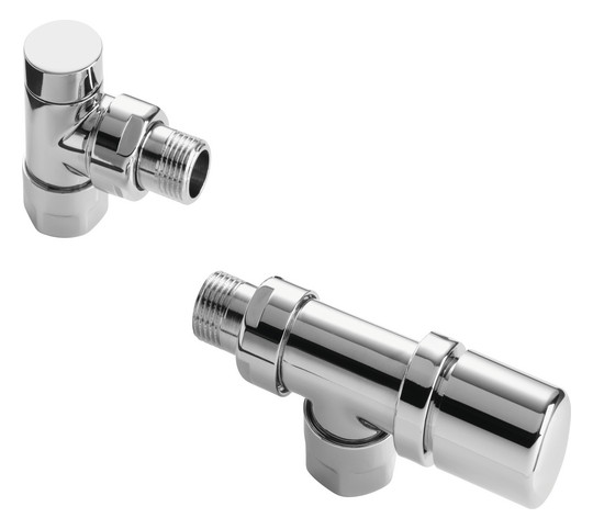 Zehnder Ventilkörper Set D Axialform, chrom mit M30x1,5 Gewindeanschluss für Thermostatkopf 838958