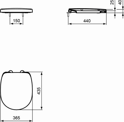 Ideal Standard WC-Sitz Connect Freedom mit Stangenscharnier, weiß E824401