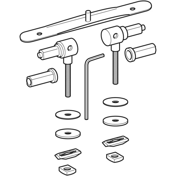 Geberit Set Scharniere für WC-Sitz Befestigung von oben Edelstahl 598154000