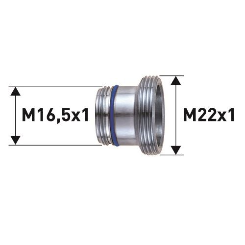 Neoperl Reduktion Messing verchromt, CACHE TT M16.5x1 x M22x1 50505394