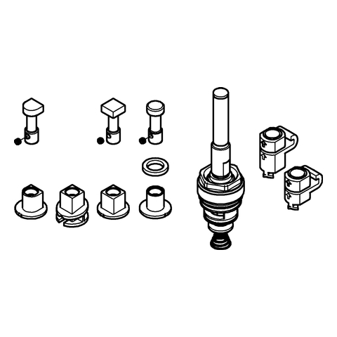 Grohe Umstellung für UP-Einhandmischer Wanne 25mm supersteel 48444DC0