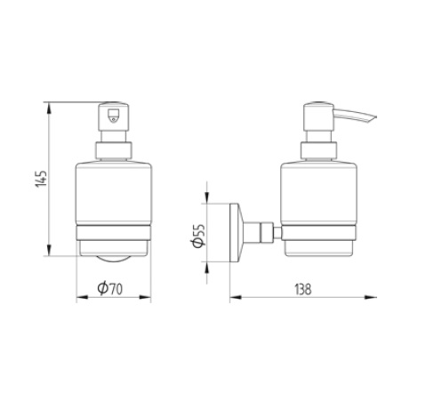 Avenarius Seifenspender mit Flasche satiniert 1701300010
