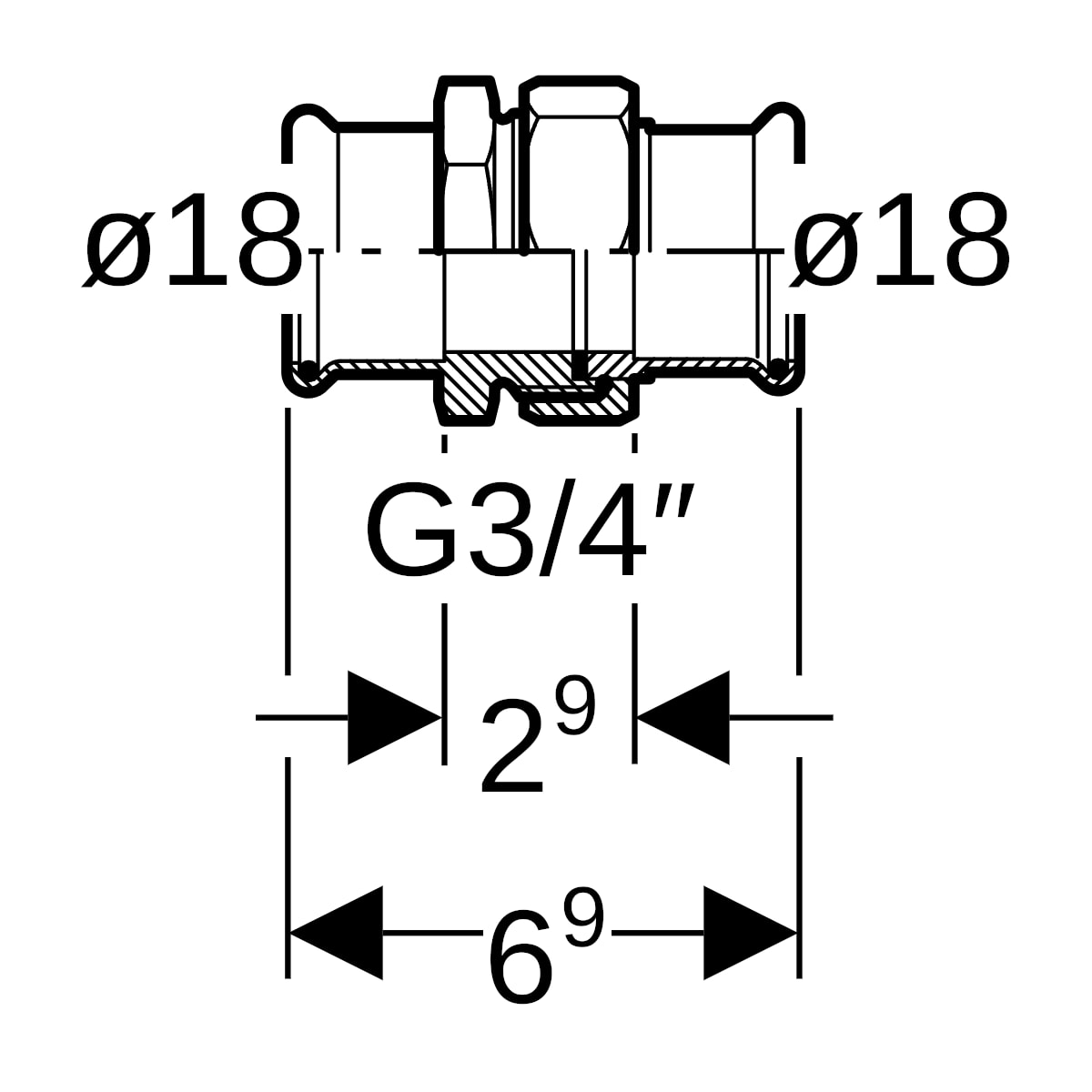 Geberit Mapress Edelstahl Verschraubung (LABS-frei) d18 85321