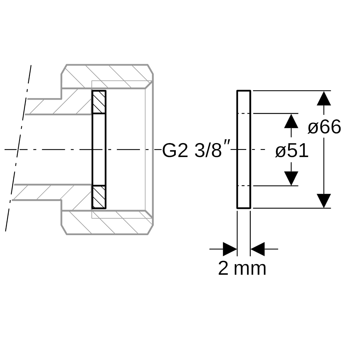 Geberit Mapress Flachdichtung FPM grün d66xdi51x2 G2 3/8" 90098
