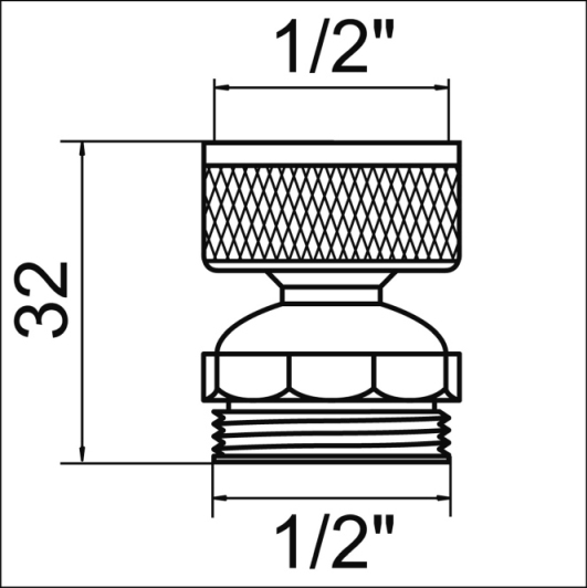 Neoperl Kugelgelenk, für Brausen verchromt, IG x AG, 1/2" x 1/2" 06310011